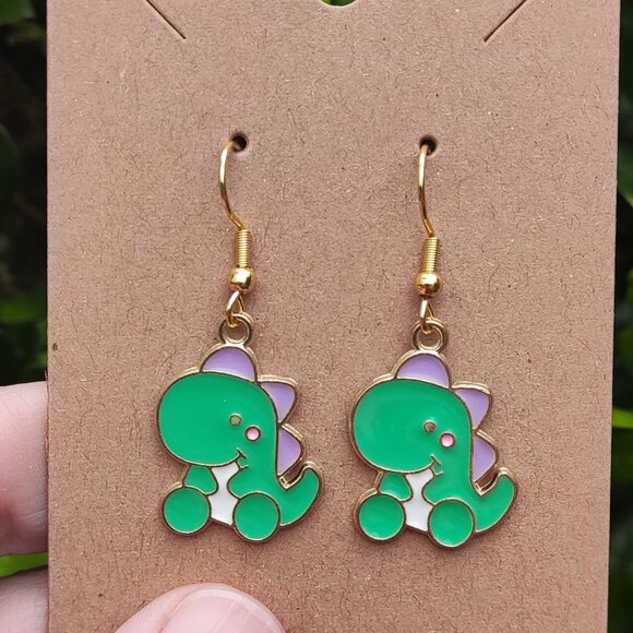 Baby Dinosaur Earrings - Picture 6 of 7